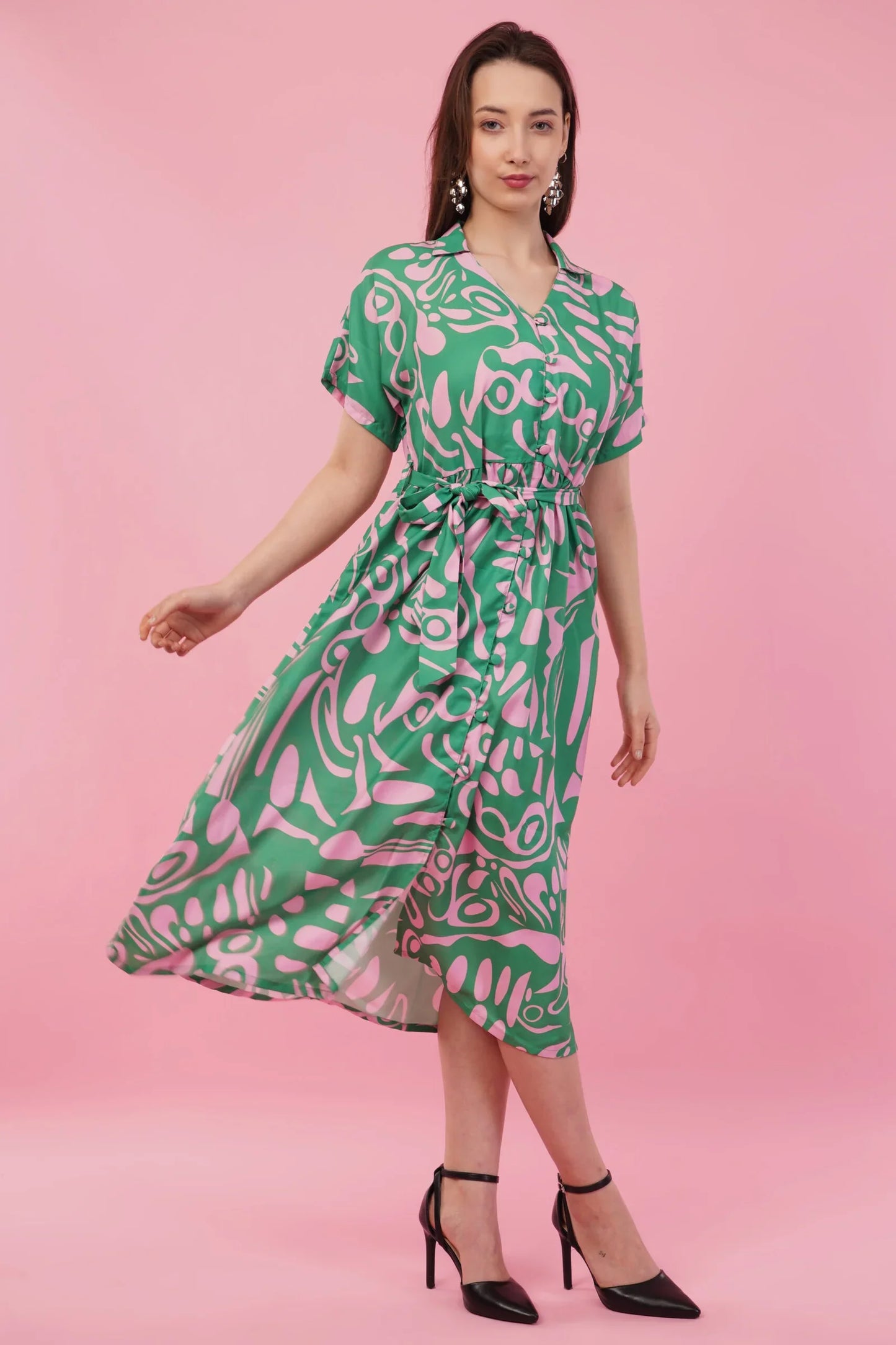 Celesta Long Dress with Belt   