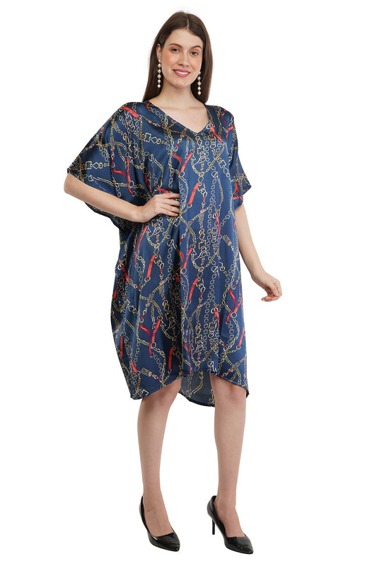 Sapphire Short Kaftan with strings on the inside