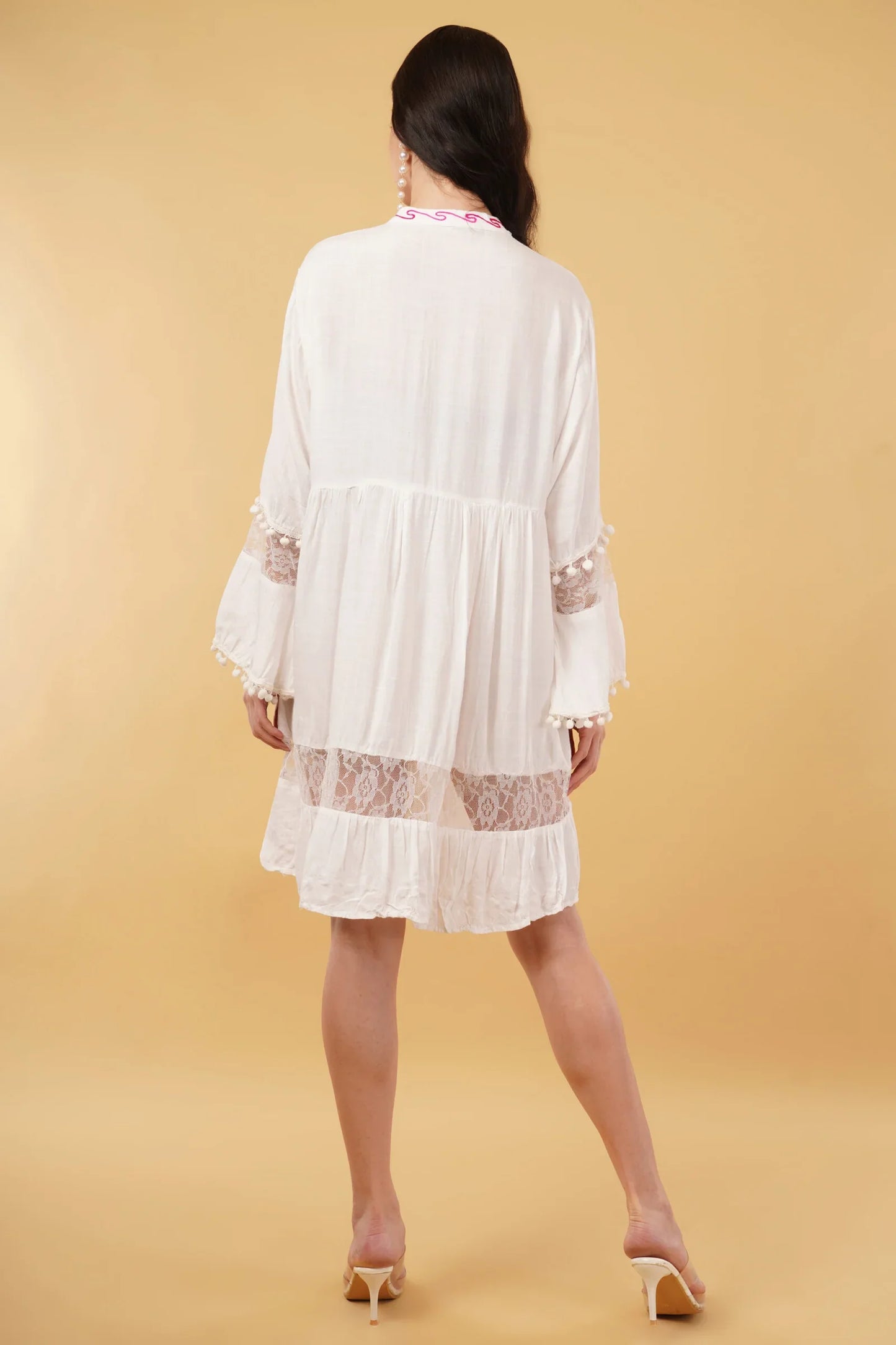 Liva Embroidered Floral Short Dress