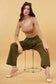 Amira Comfort Fit Olive Green Linen Pant