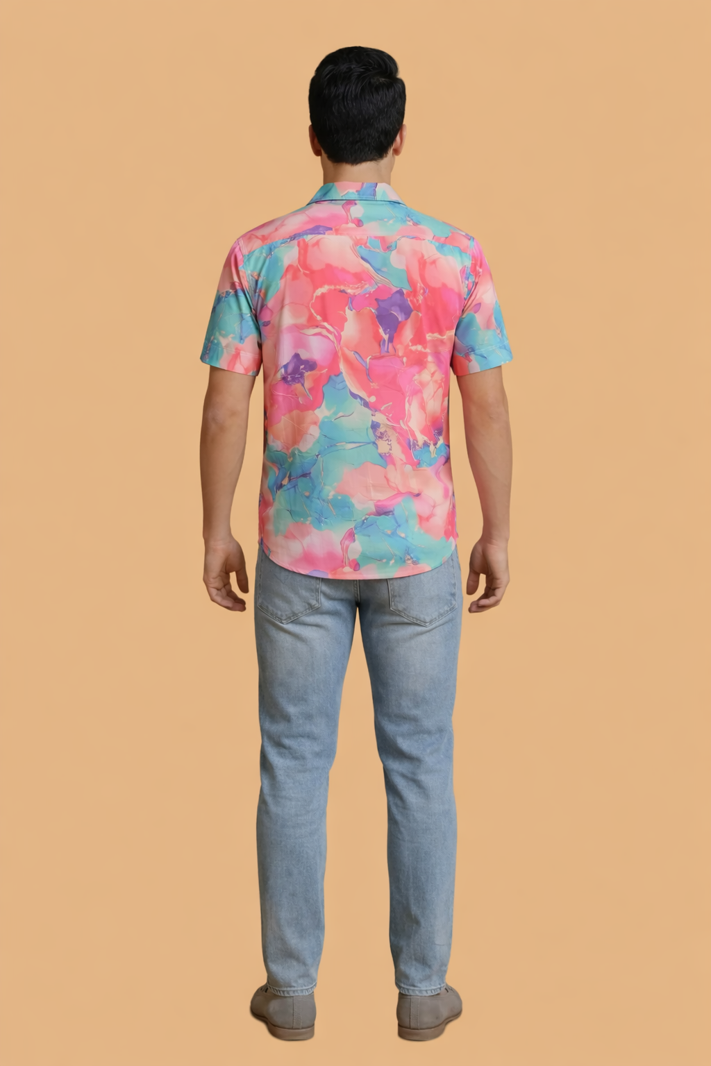 Pink Marble Statement Shirt For Men