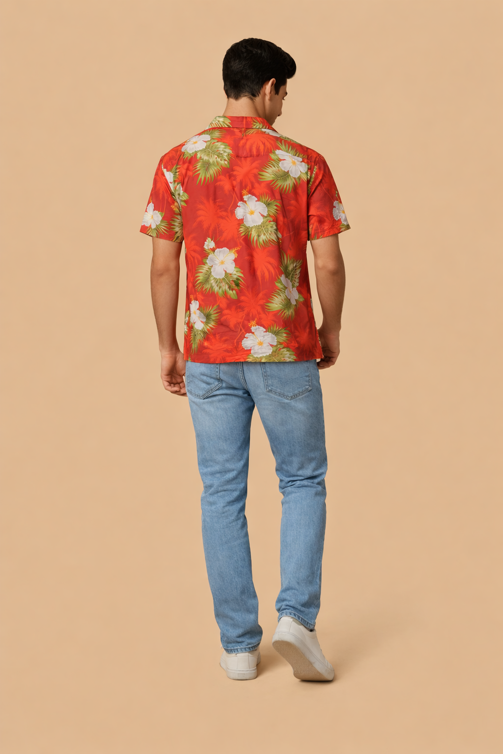 Paradise Red Beach Shirt for Men