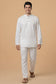 White Leisure Linen Men Co-ord Set
