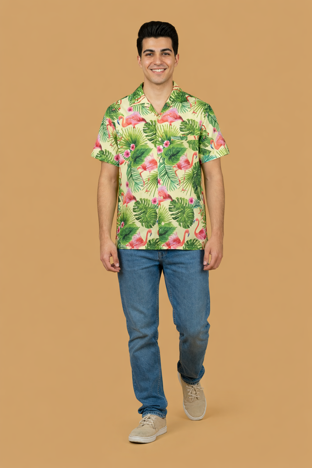 Paradise Green Beach Shirt for Men