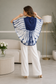 Amy Topaz Embroidered Tie Dye Short Poncho Kaftan Relax Fit