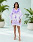Diva Embroidered Orchid Half Circular Short Kaftan