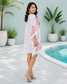 Diva Embroidered Ruby Half Circular Short Kaftan