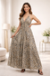 Backless Golden Grey Paisley Silk Long Dress