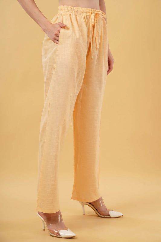 Amira Comfort Fit Peach Linen Pant