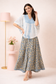 Amy Aqua Embroidered Tie Dye Short Poncho Kaftan Relax Fit