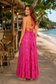 Backless Carnation Paisley Silk Long dress