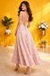 Backless Pink Lily Silk Long Dress