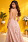 Backless Pink Lily Silk Long Dress