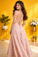Backless Pink Lily Silk Long Dress