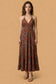Backless Red Paisley Silk Long Dress
