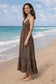 Backless Red Paisley Silk Long Dress
