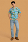 Blue Flamingo Beach Shirt for Men