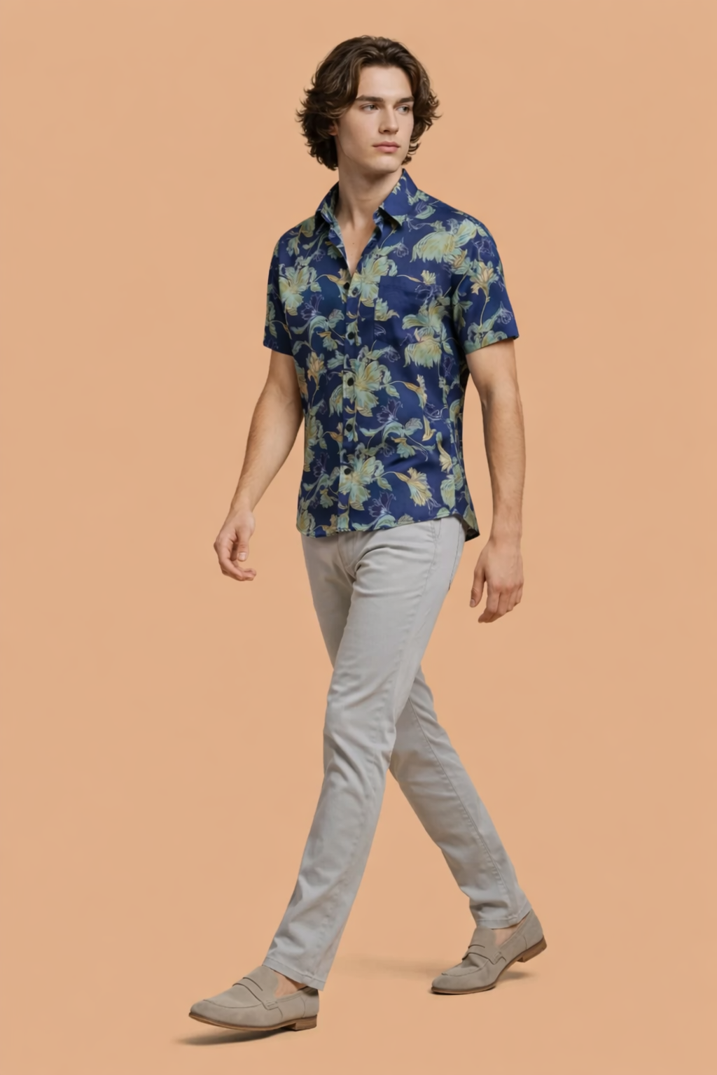 Blue Lily Statement Shirt For Men