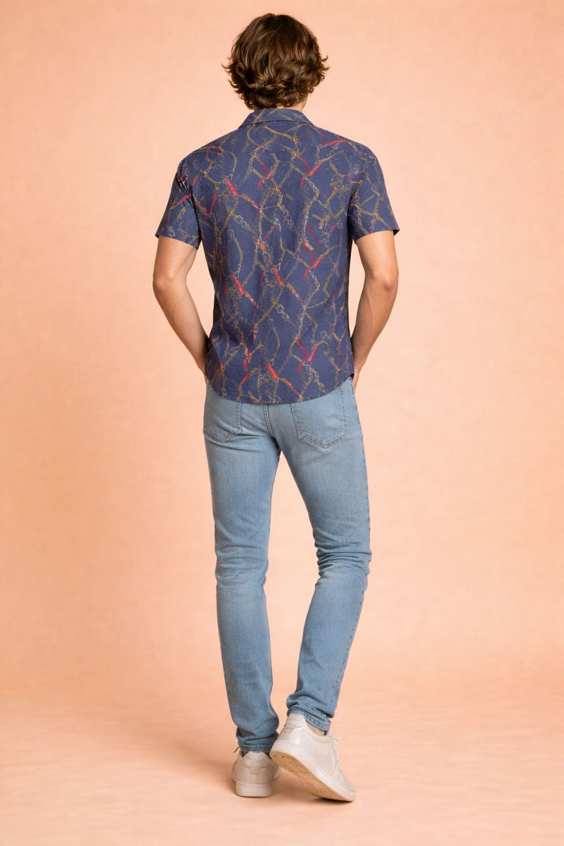 Blue Saphire Statement Shirt for Men