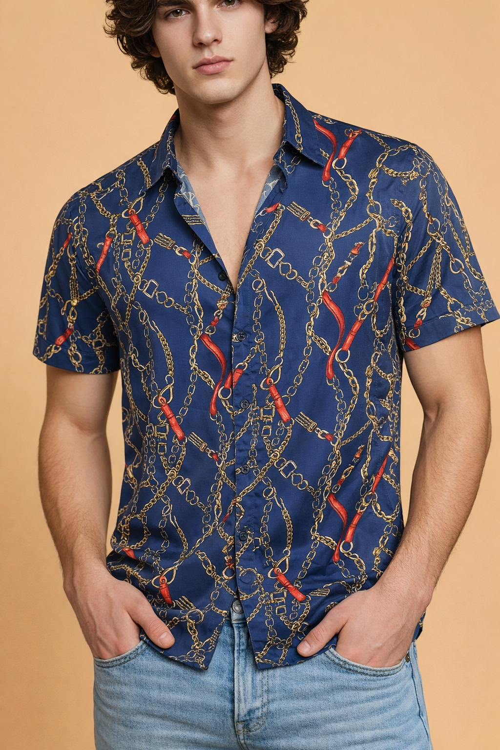 Blue Saphire Statement Shirt for Men