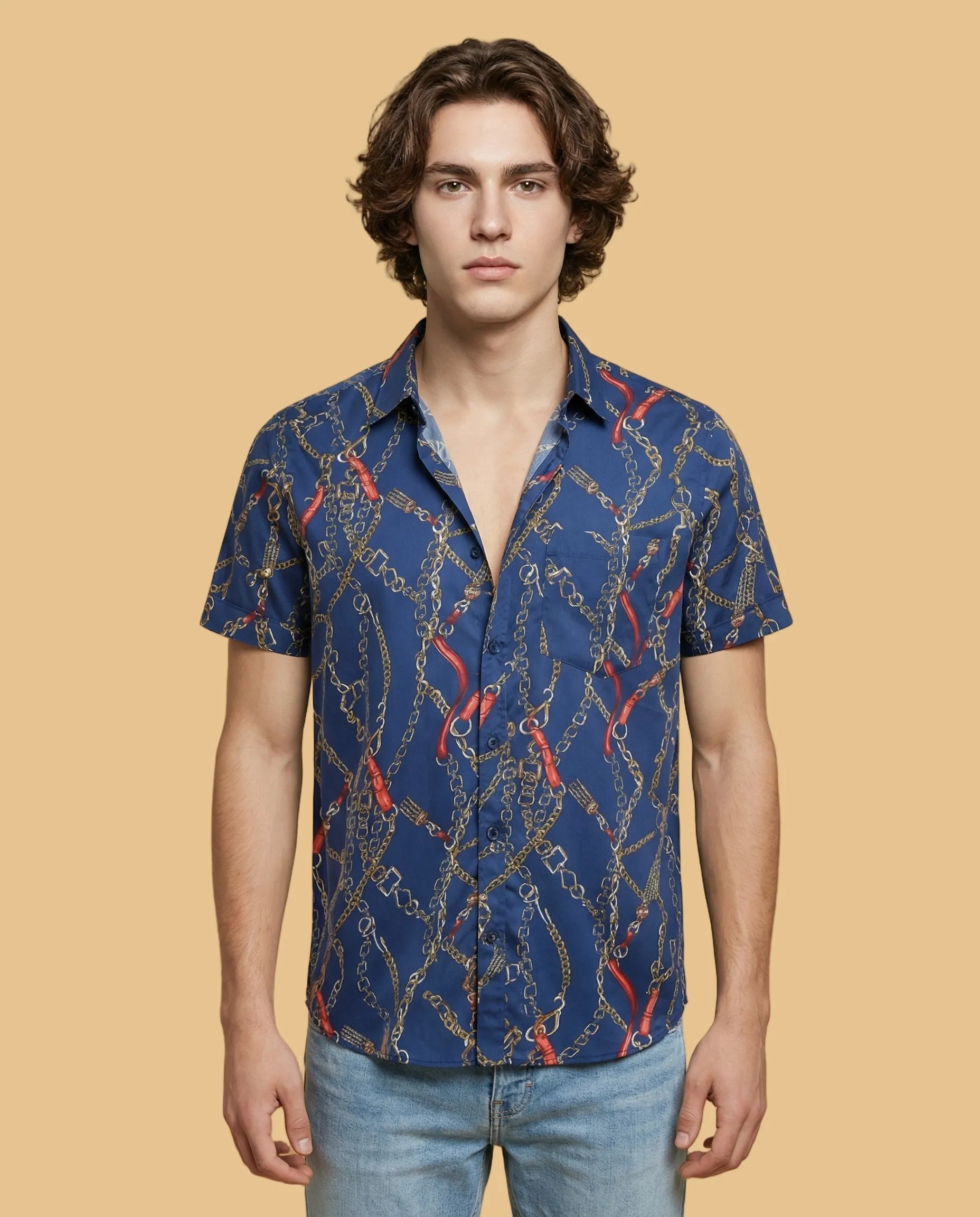 Blue Saphire Statement Shirt for Men