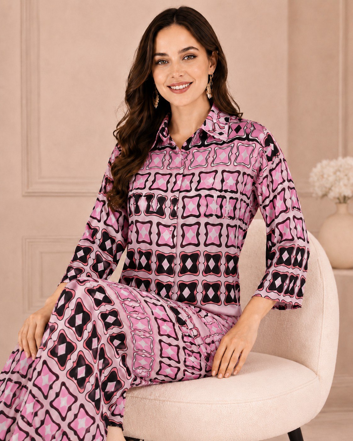 Blush Grid Co-ord Set