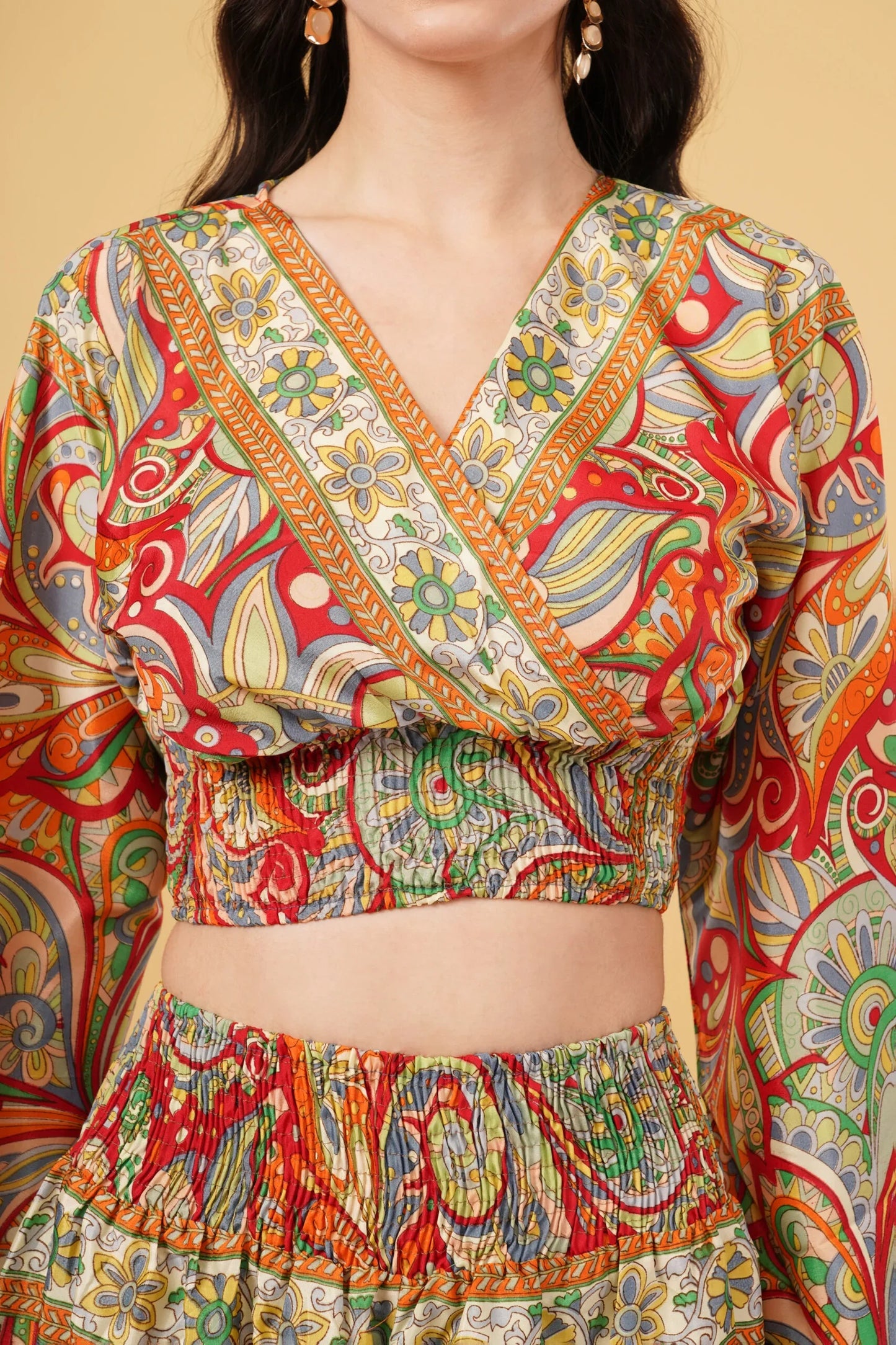 Boho Goddess Bell Sleeve top & Wide Legged Pant Co-Ord Set