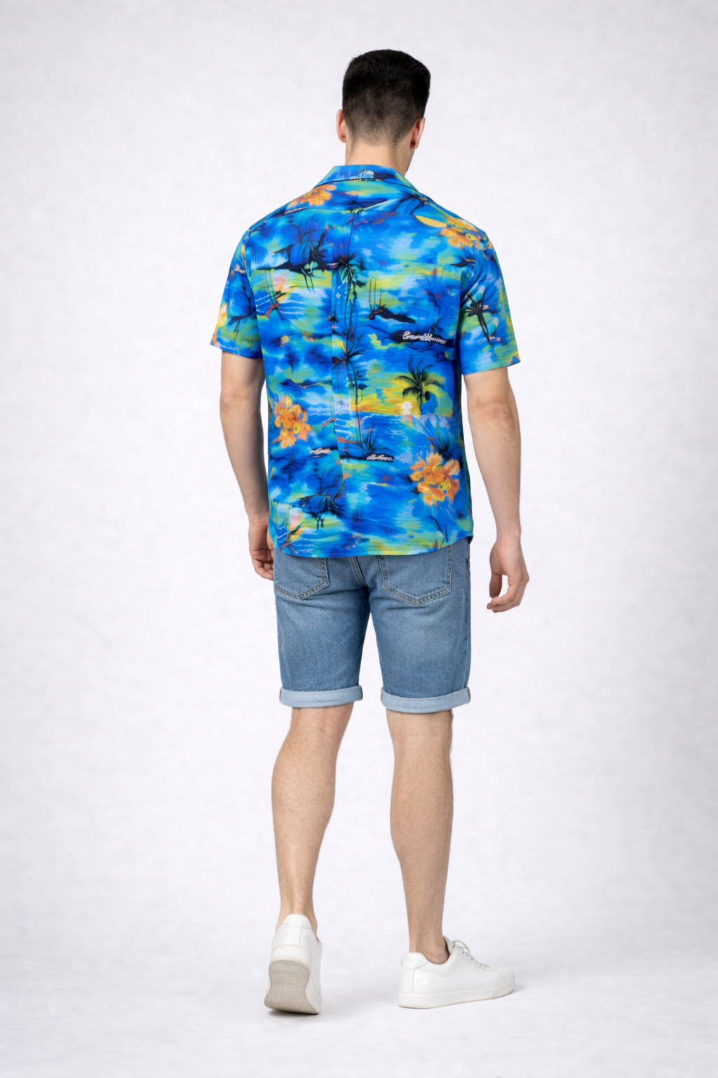 Carribbean Tropical Blue Beach Shirt for Men
