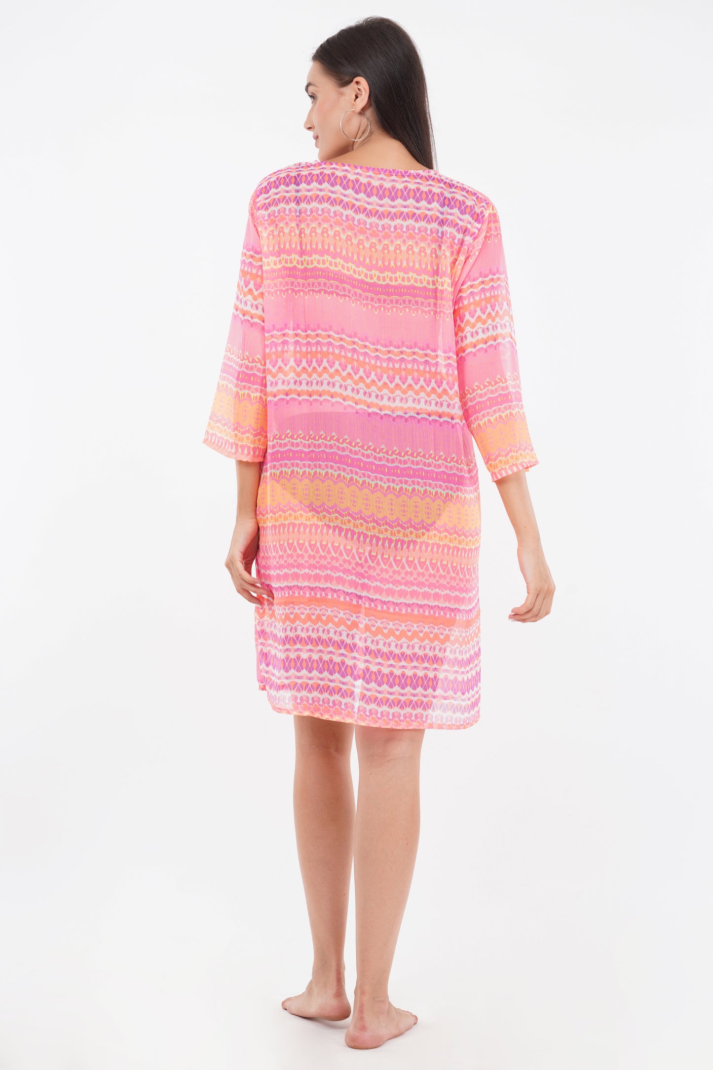 Neon Pink Front Open Kimono