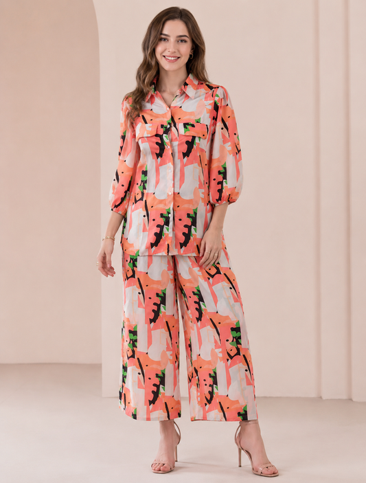 Peach Bloom Co-ord Set