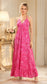 Backless Carnation Paisley Silk Long dress