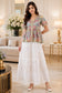Kiara White A-Line Patch Skirt