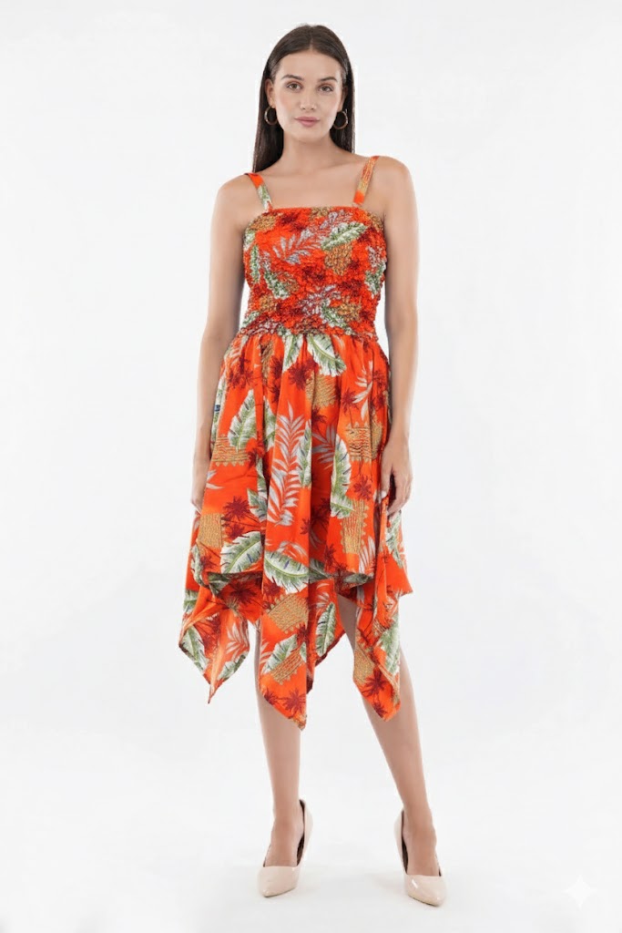 Tropical Sunshine Smock Flare Dress
