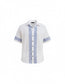 White & Blue Print Leisure Men Co-ord Set